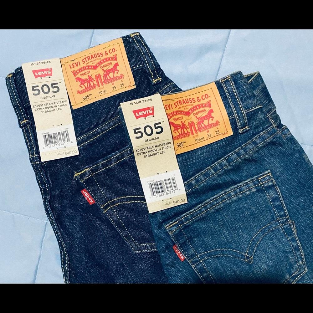 BOYS LEVI’S 505 JEANS, SIZE 10 & FREE HOODIE